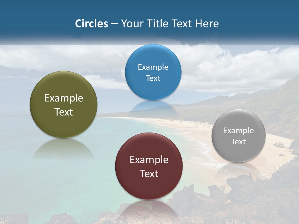 A Sandy Beach With Blue Water On A Sunny Day PowerPoint Template