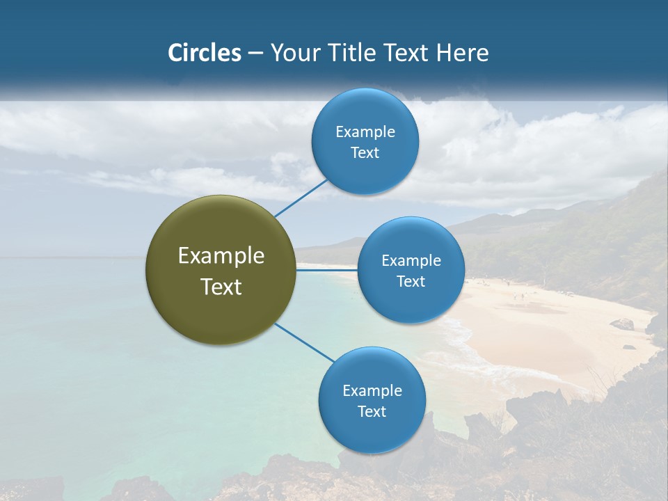 A Sandy Beach With Blue Water On A Sunny Day PowerPoint Template