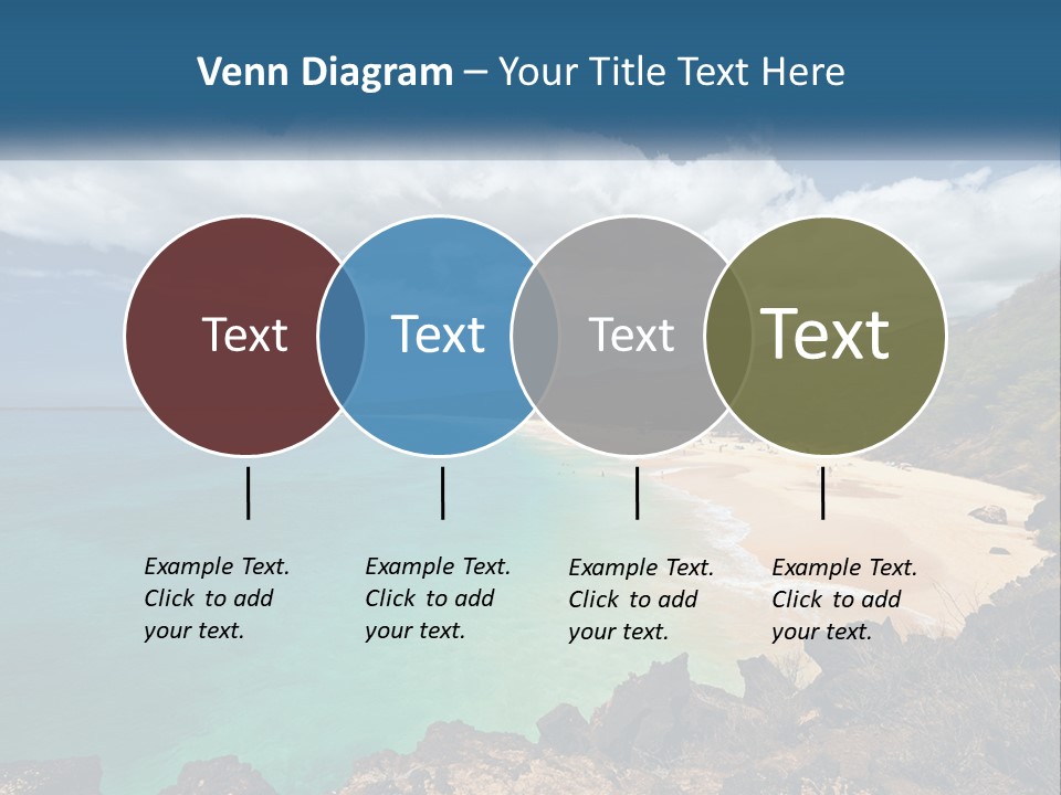 A Sandy Beach With Blue Water On A Sunny Day PowerPoint Template