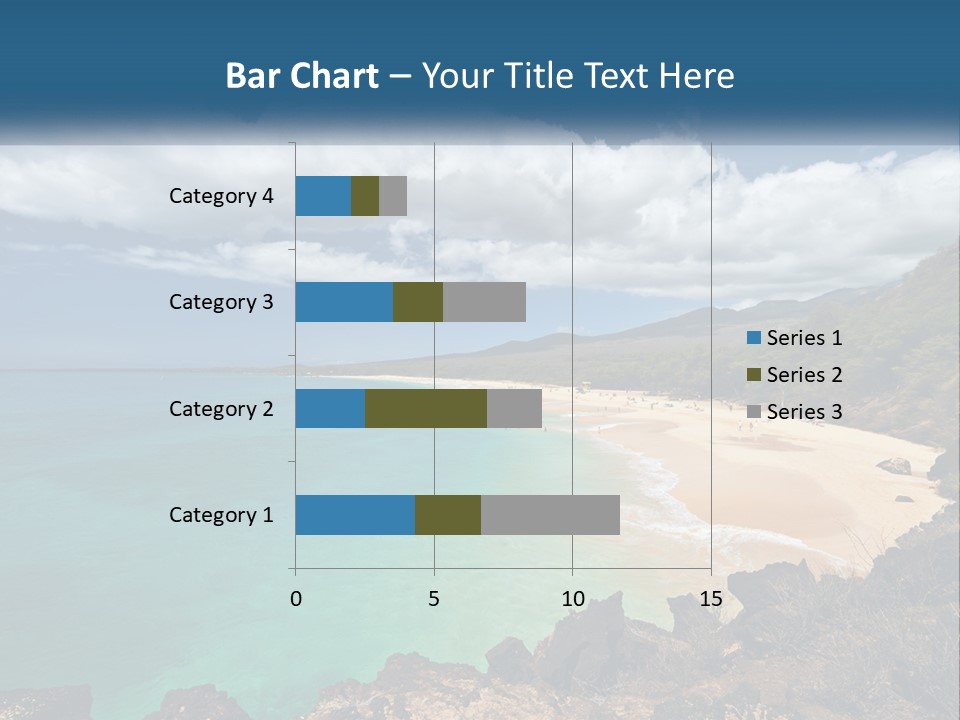 A Sandy Beach With Blue Water On A Sunny Day PowerPoint Template