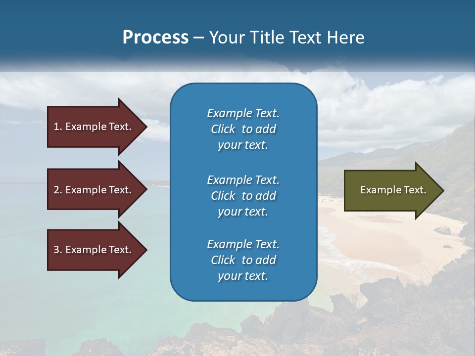 A Sandy Beach With Blue Water On A Sunny Day PowerPoint Template