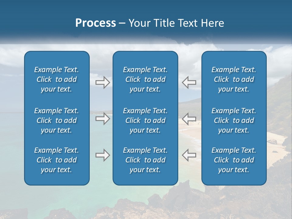 A Sandy Beach With Blue Water On A Sunny Day PowerPoint Template