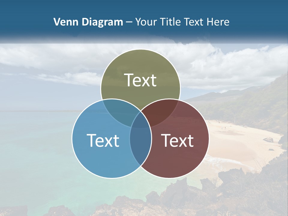 A Sandy Beach With Blue Water On A Sunny Day PowerPoint Template