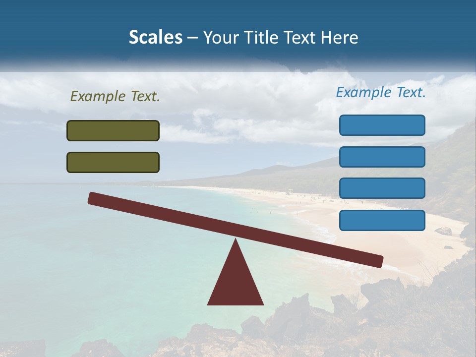 A Sandy Beach With Blue Water On A Sunny Day PowerPoint Template