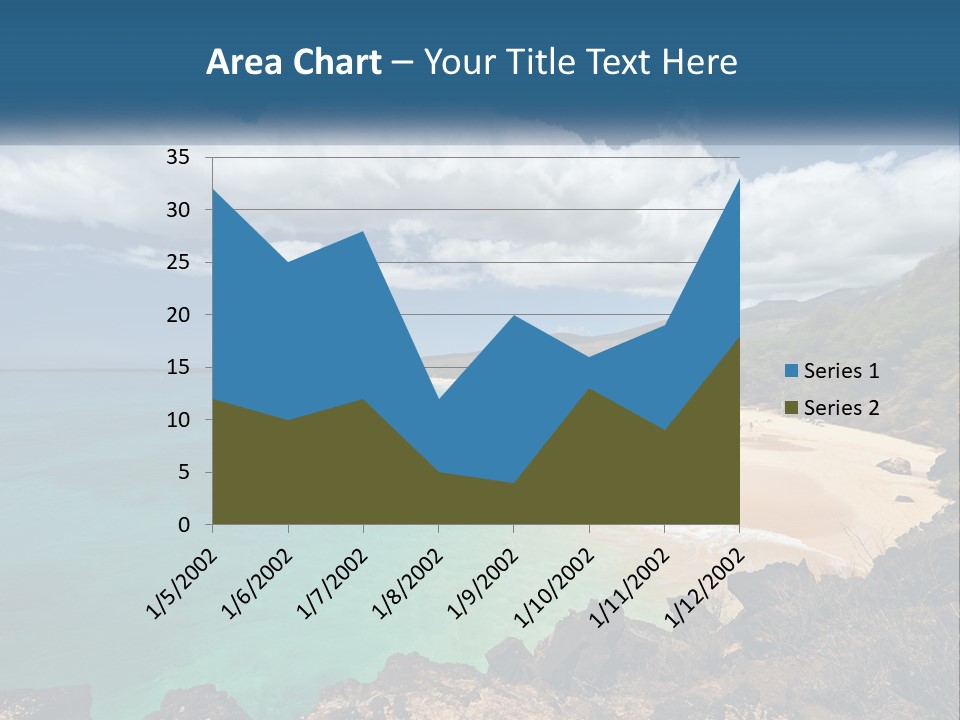 A Sandy Beach With Blue Water On A Sunny Day PowerPoint Template