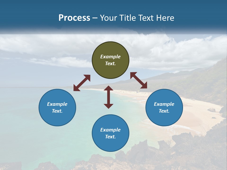 A Sandy Beach With Blue Water On A Sunny Day PowerPoint Template