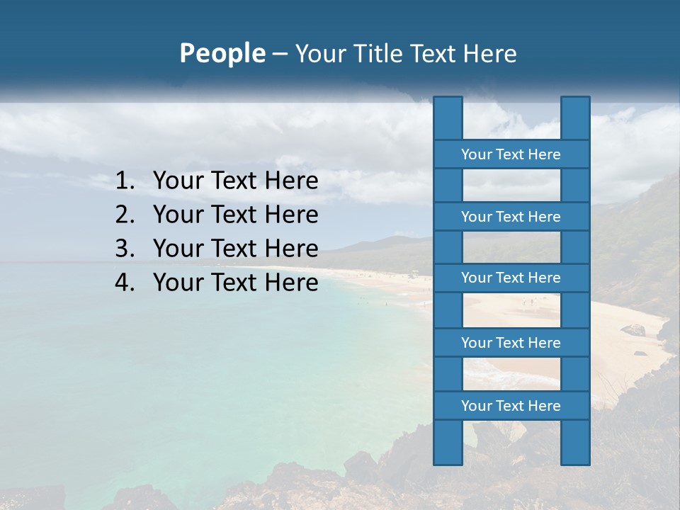 A Sandy Beach With Blue Water On A Sunny Day PowerPoint Template