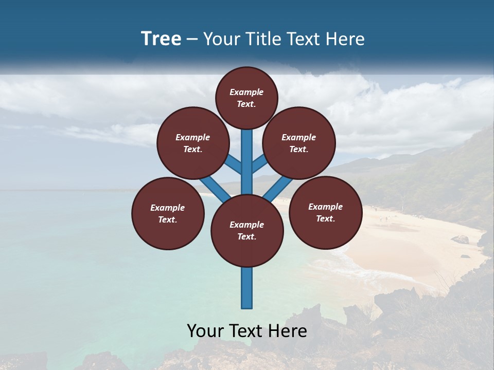 A Sandy Beach With Blue Water On A Sunny Day PowerPoint Template