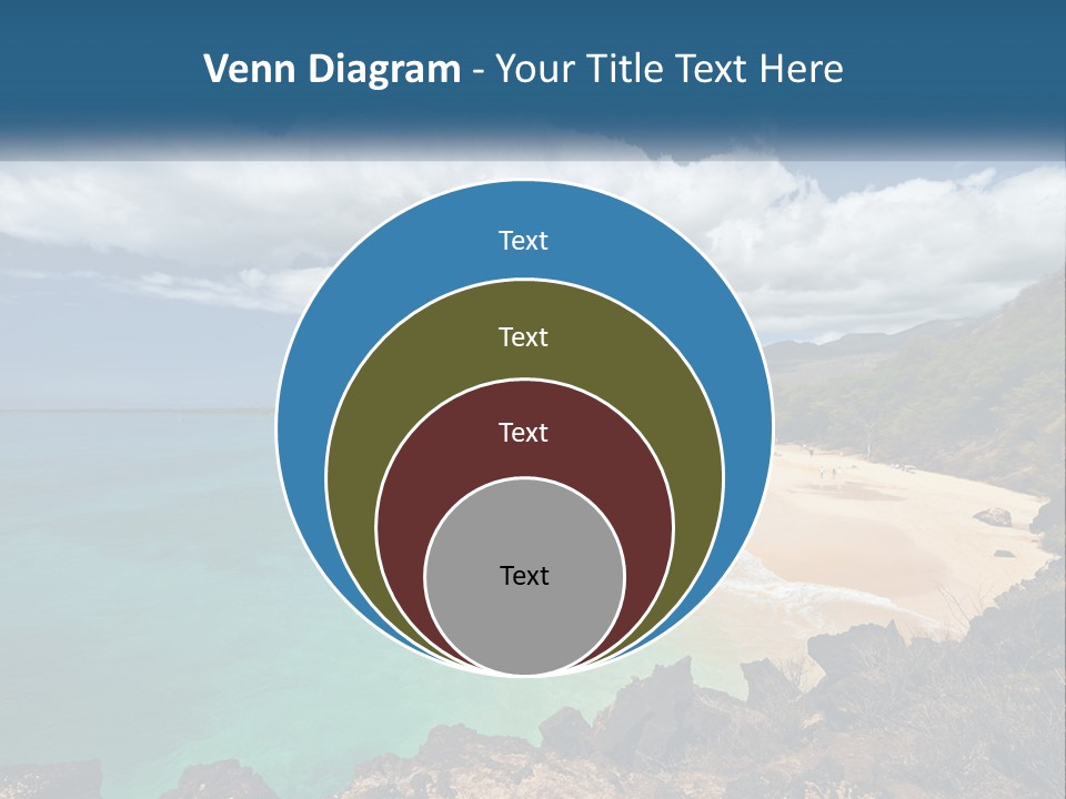 A Sandy Beach With Blue Water On A Sunny Day PowerPoint Template