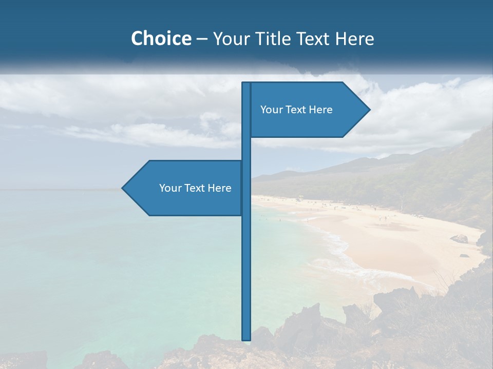 A Sandy Beach With Blue Water On A Sunny Day PowerPoint Template