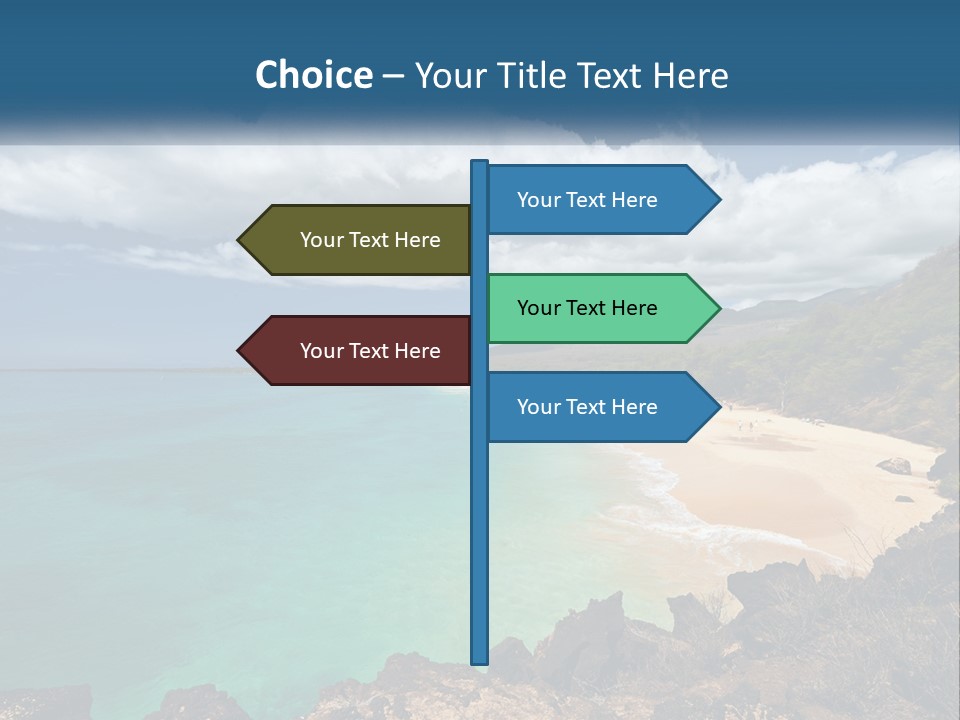 A Sandy Beach With Blue Water On A Sunny Day PowerPoint Template