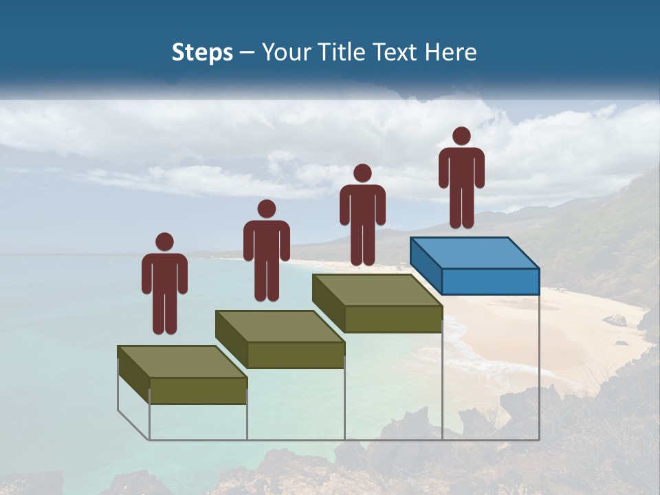 A Sandy Beach With Blue Water On A Sunny Day PowerPoint Template