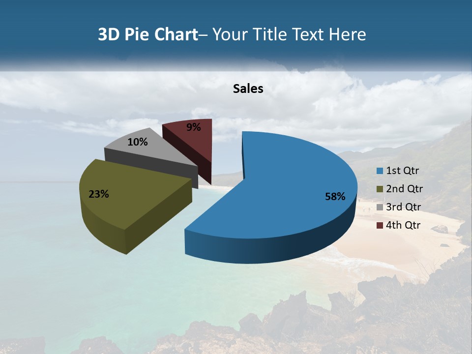 A Sandy Beach With Blue Water On A Sunny Day PowerPoint Template