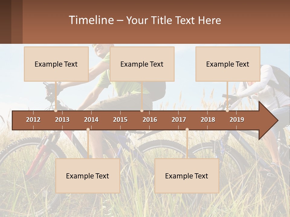 A Couple Of People Riding Bikes Through A Field PowerPoint Template