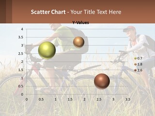 A Couple Of People Riding Bikes Through A Field PowerPoint Template