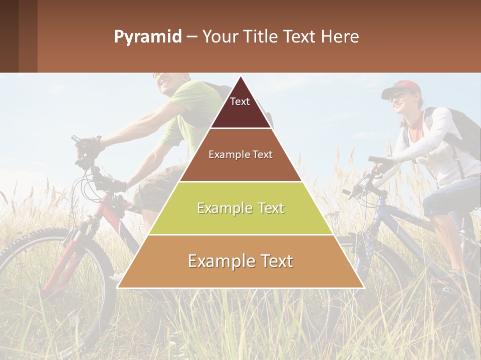 A Couple Of People Riding Bikes Through A Field PowerPoint Template