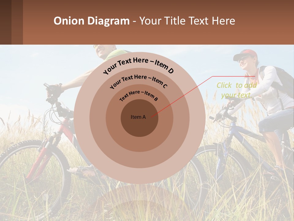 A Couple Of People Riding Bikes Through A Field PowerPoint Template