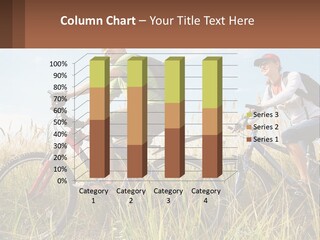 A Couple Of People Riding Bikes Through A Field PowerPoint Template