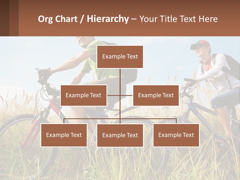 A Couple Of People Riding Bikes Through A Field PowerPoint Template