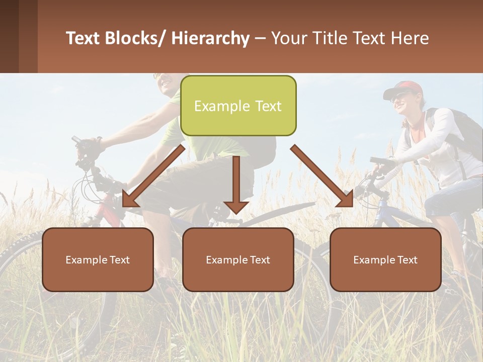 A Couple Of People Riding Bikes Through A Field PowerPoint Template