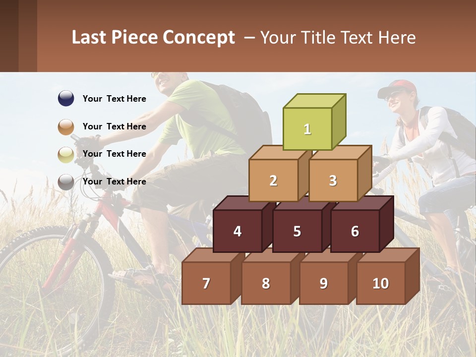A Couple Of People Riding Bikes Through A Field PowerPoint Template