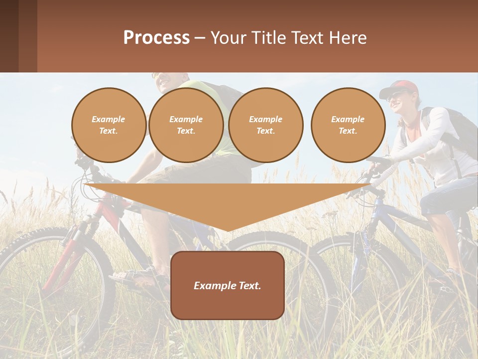 A Couple Of People Riding Bikes Through A Field PowerPoint Template