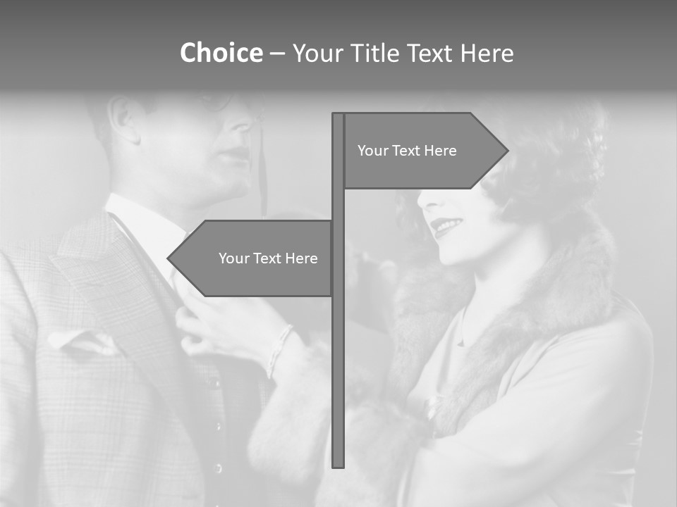 A Man Putting A Tie On A Woman's Neck PowerPoint Template