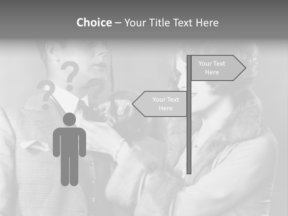 A Man Putting A Tie On A Woman's Neck PowerPoint Template