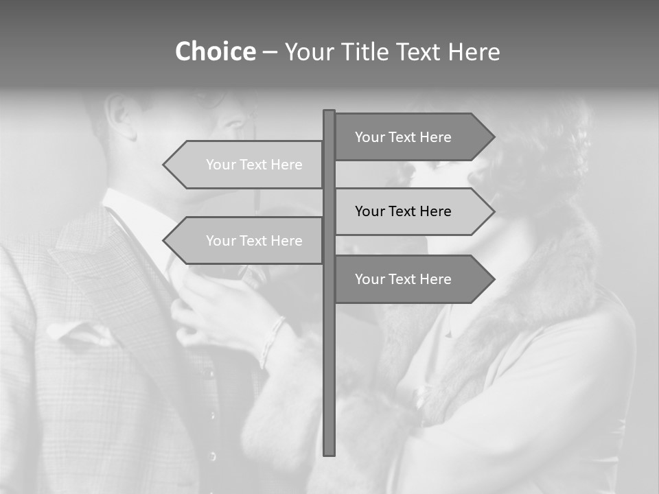 A Man Putting A Tie On A Woman's Neck PowerPoint Template