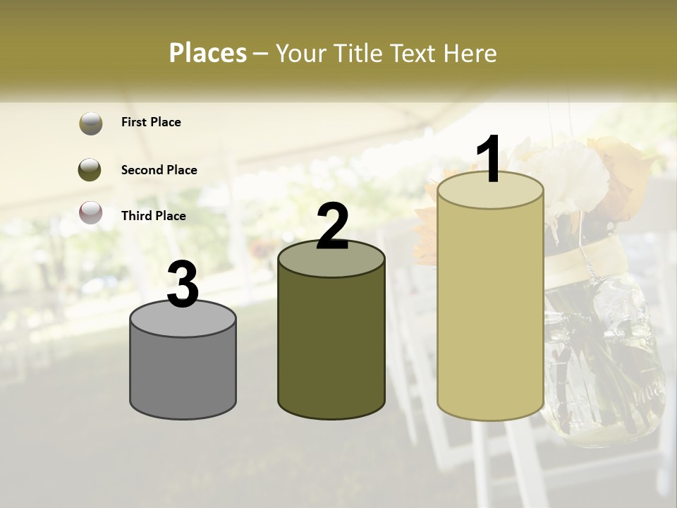 A Bunch Of White And Yellow Flowers In A Vase PowerPoint Template