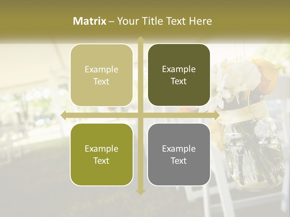 A Bunch Of White And Yellow Flowers In A Vase PowerPoint Template