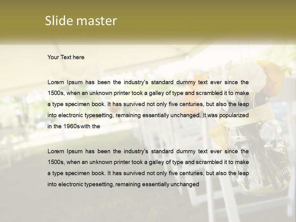 A Bunch Of White And Yellow Flowers In A Vase PowerPoint Template