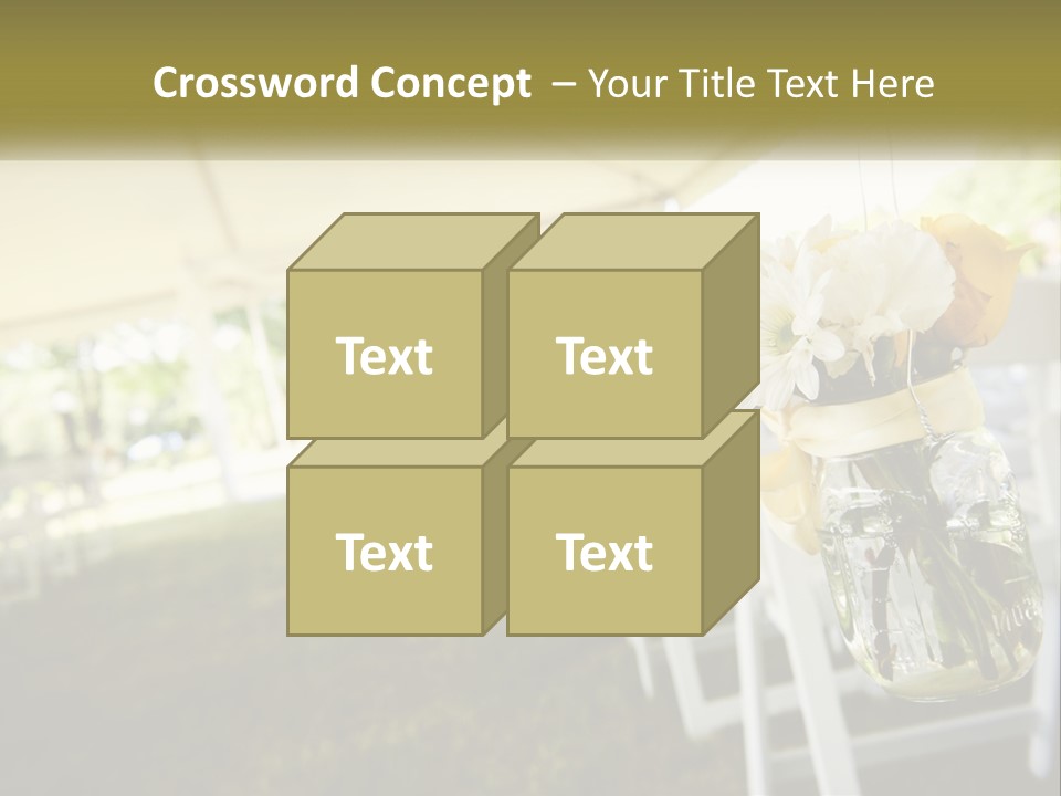 A Bunch Of White And Yellow Flowers In A Vase PowerPoint Template