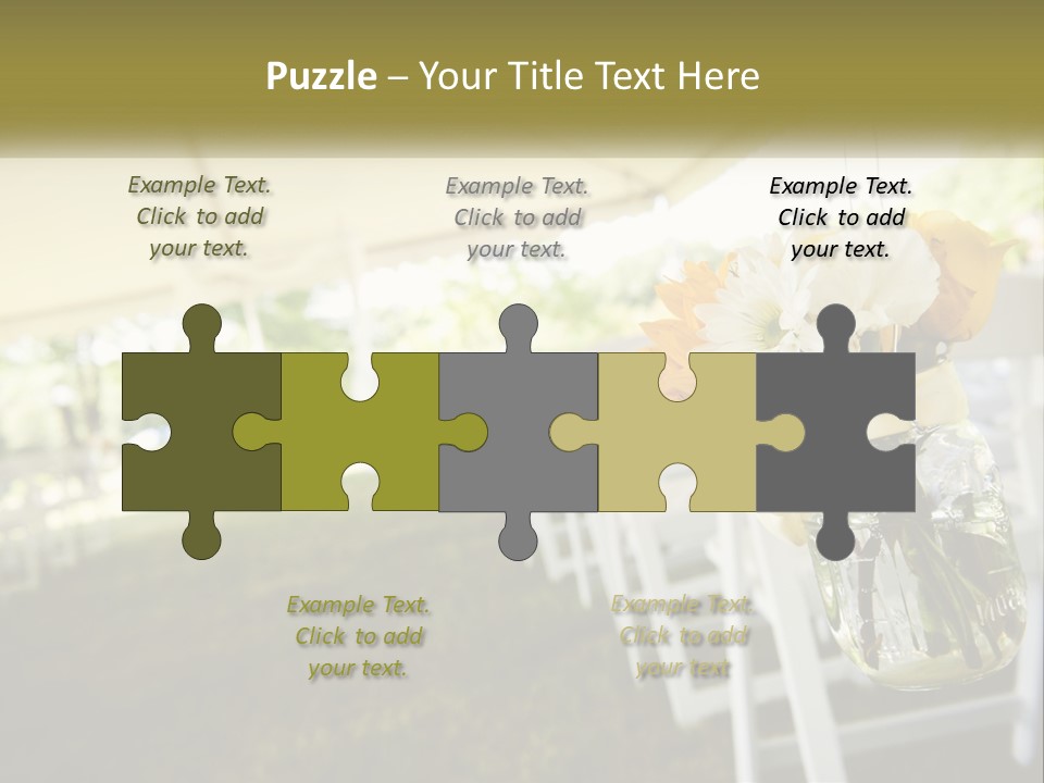 A Bunch Of White And Yellow Flowers In A Vase PowerPoint Template