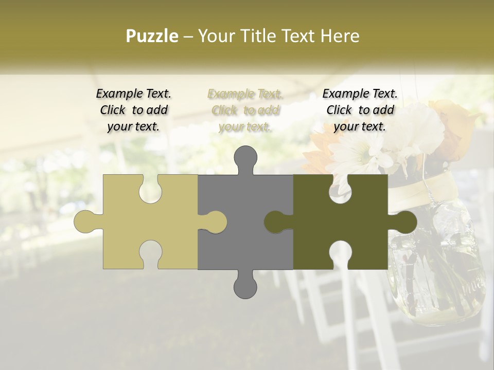 A Bunch Of White And Yellow Flowers In A Vase PowerPoint Template