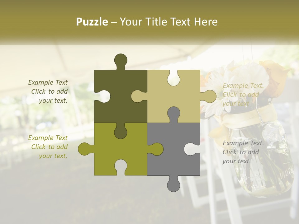 A Bunch Of White And Yellow Flowers In A Vase PowerPoint Template