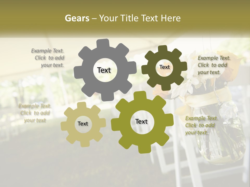 A Bunch Of White And Yellow Flowers In A Vase PowerPoint Template