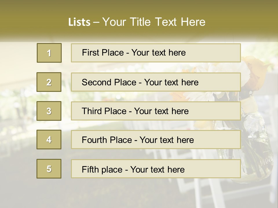 A Bunch Of White And Yellow Flowers In A Vase PowerPoint Template