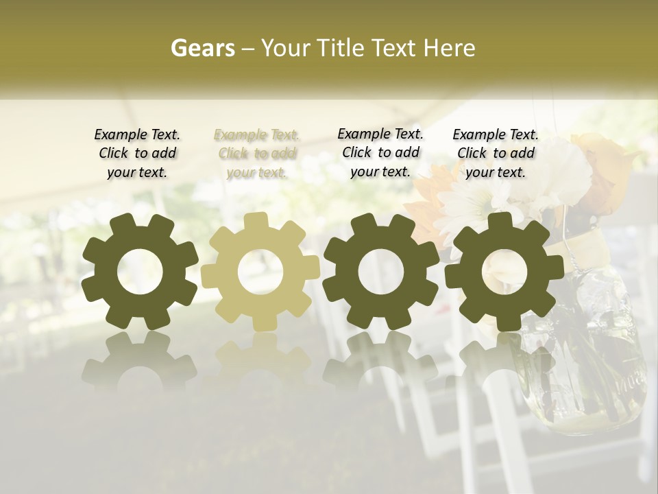 A Bunch Of White And Yellow Flowers In A Vase PowerPoint Template