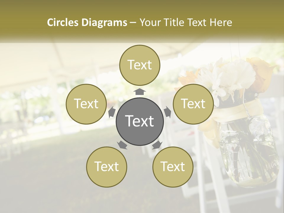 A Bunch Of White And Yellow Flowers In A Vase PowerPoint Template