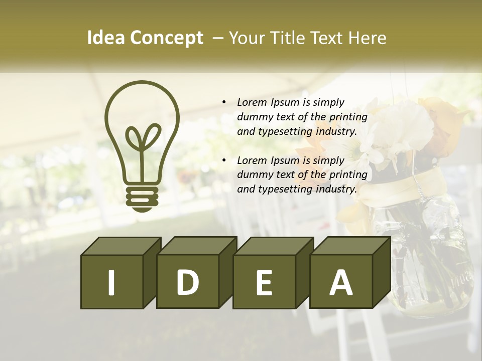 A Bunch Of White And Yellow Flowers In A Vase PowerPoint Template