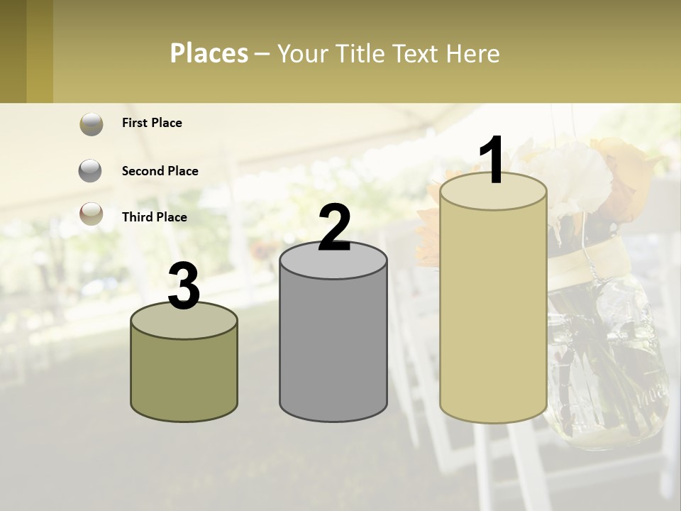 A Mason Jar Filled With Yellow And White Flowers PowerPoint Template