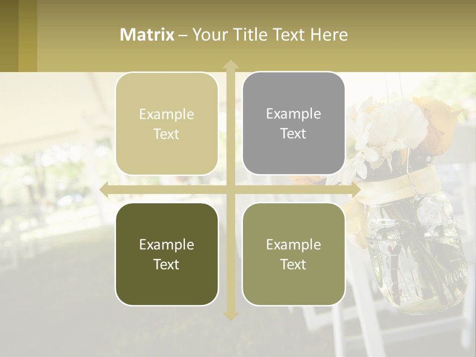 A Mason Jar Filled With Yellow And White Flowers PowerPoint Template