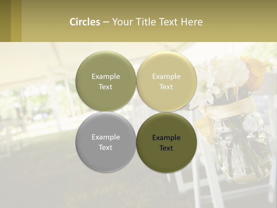 A Mason Jar Filled With Yellow And White Flowers PowerPoint Template