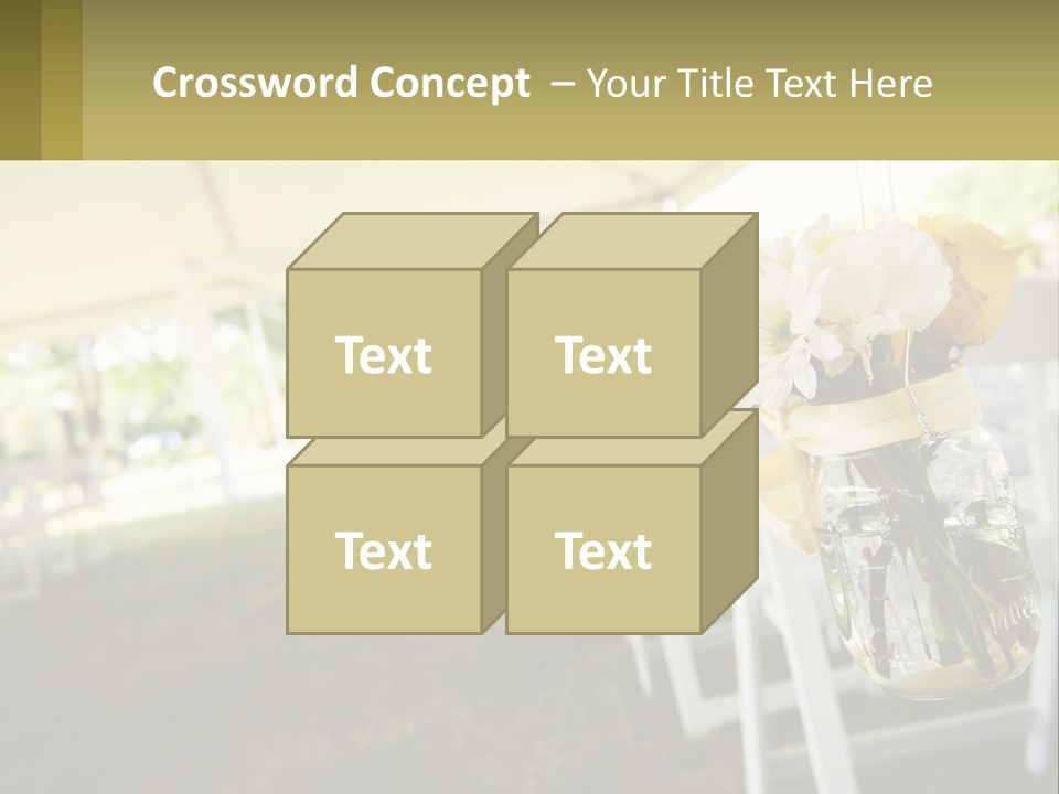 A Mason Jar Filled With Yellow And White Flowers PowerPoint Template