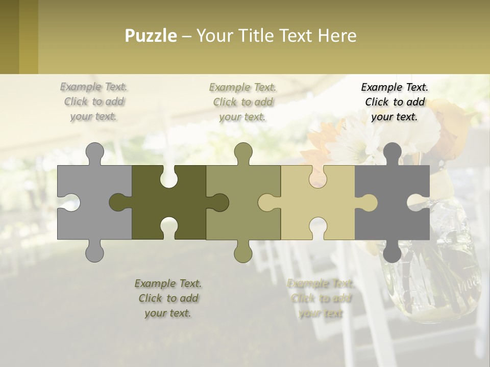 A Mason Jar Filled With Yellow And White Flowers PowerPoint Template