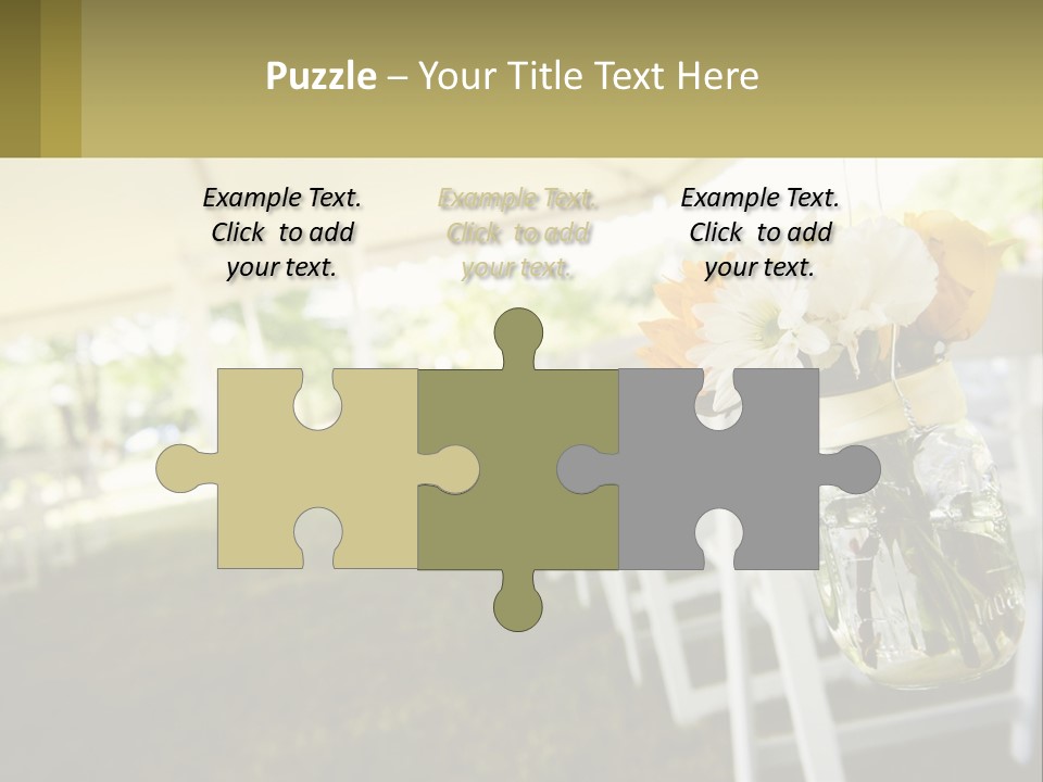 A Mason Jar Filled With Yellow And White Flowers PowerPoint Template