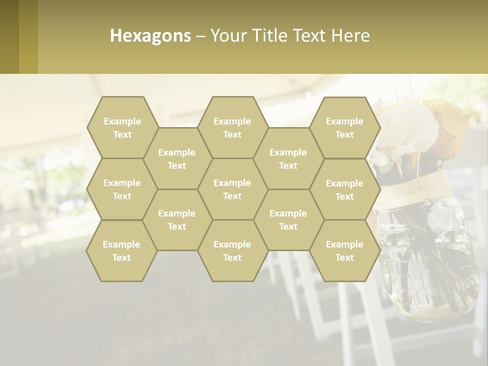 A Mason Jar Filled With Yellow And White Flowers PowerPoint Template