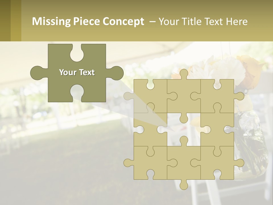 A Mason Jar Filled With Yellow And White Flowers PowerPoint Template