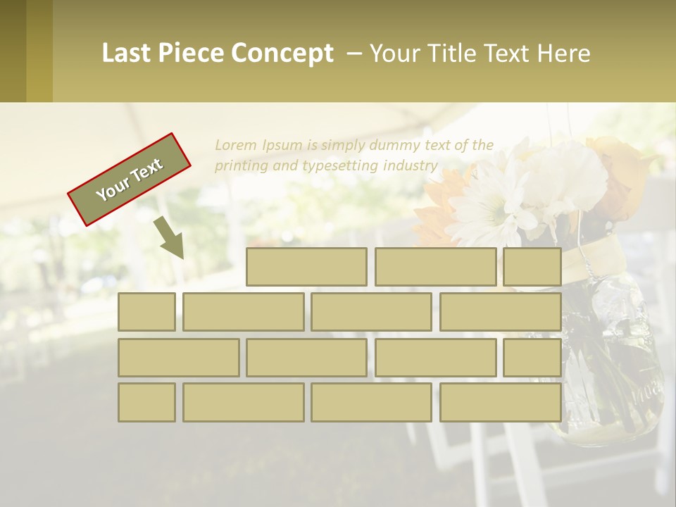 A Mason Jar Filled With Yellow And White Flowers PowerPoint Template